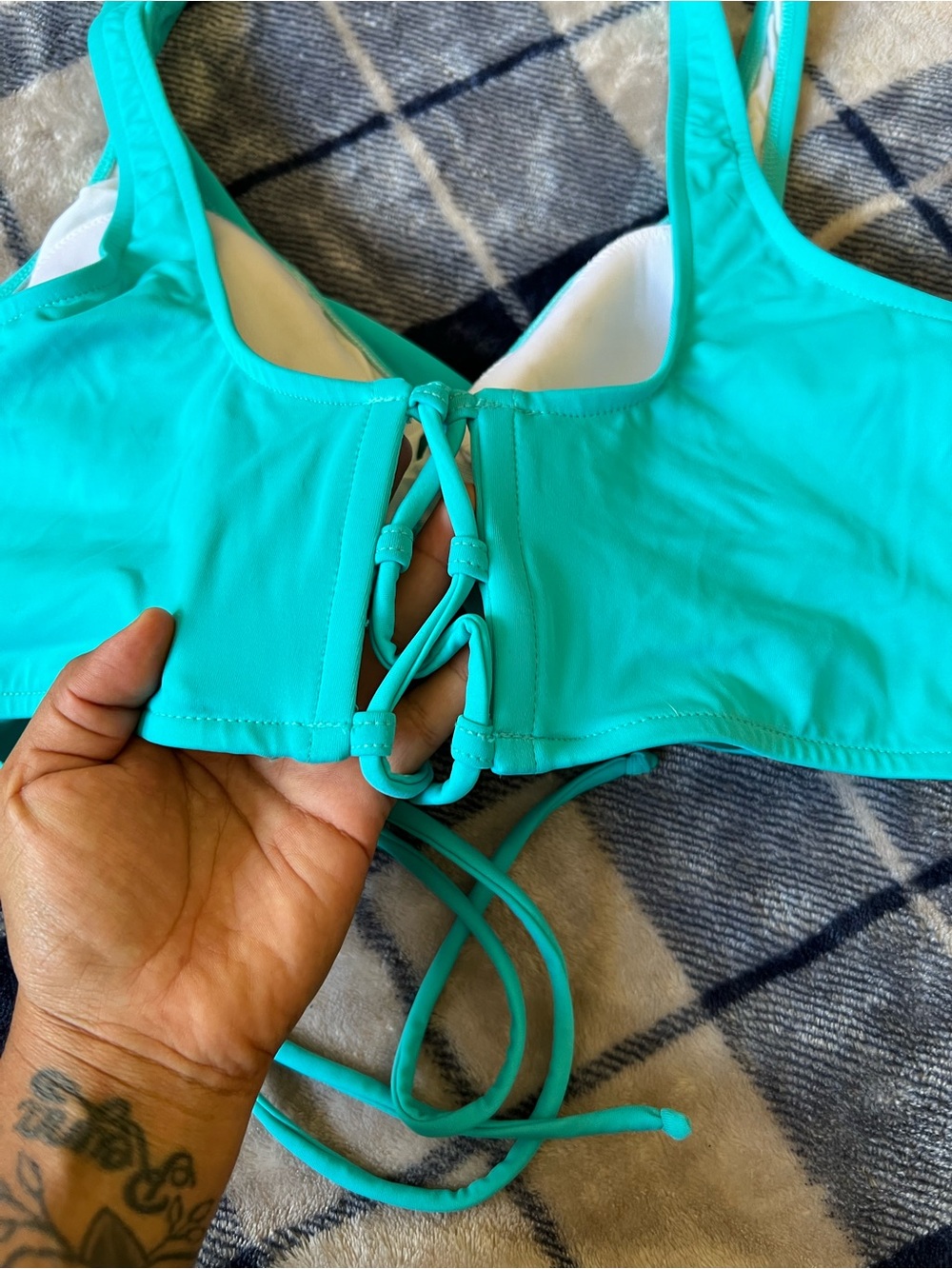 VENUS Teal Strappy Sports Bikini Top - Picture 3 of 4